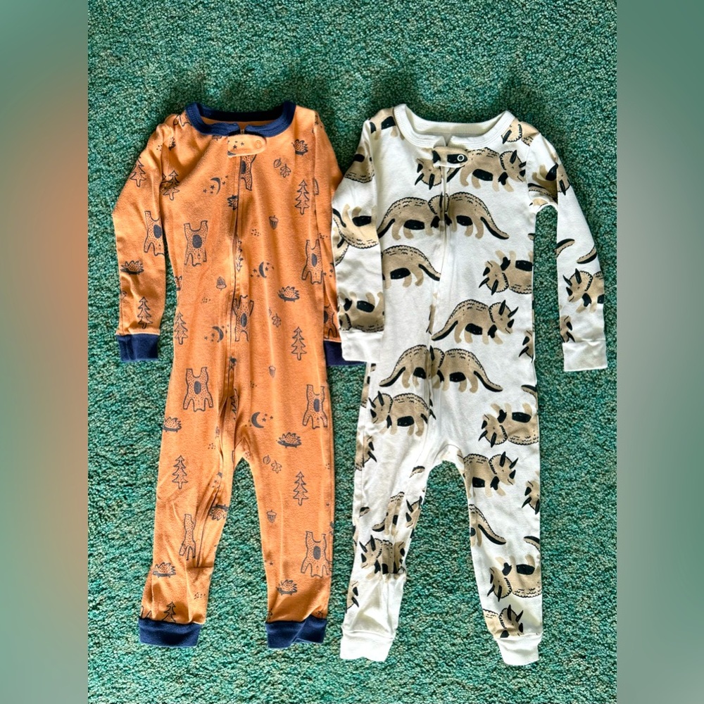 Set of 2 Carters 2 Toddler one-piece Snug fit footless pajamas